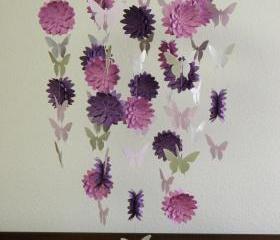 Dahlia and Butterfly Paper Mobile