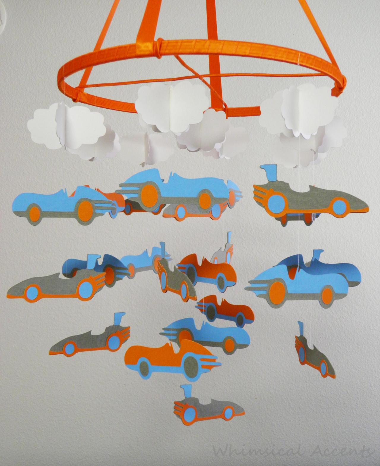 Cars and Clouds Decorative Nursery Baby Mobile